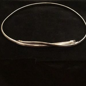 Silver metal stretch belt